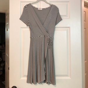 Black and white stripes dress with tie!